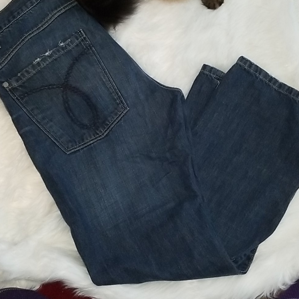 Calvin Klein 110BLC Faded Blue Jeans Distressed